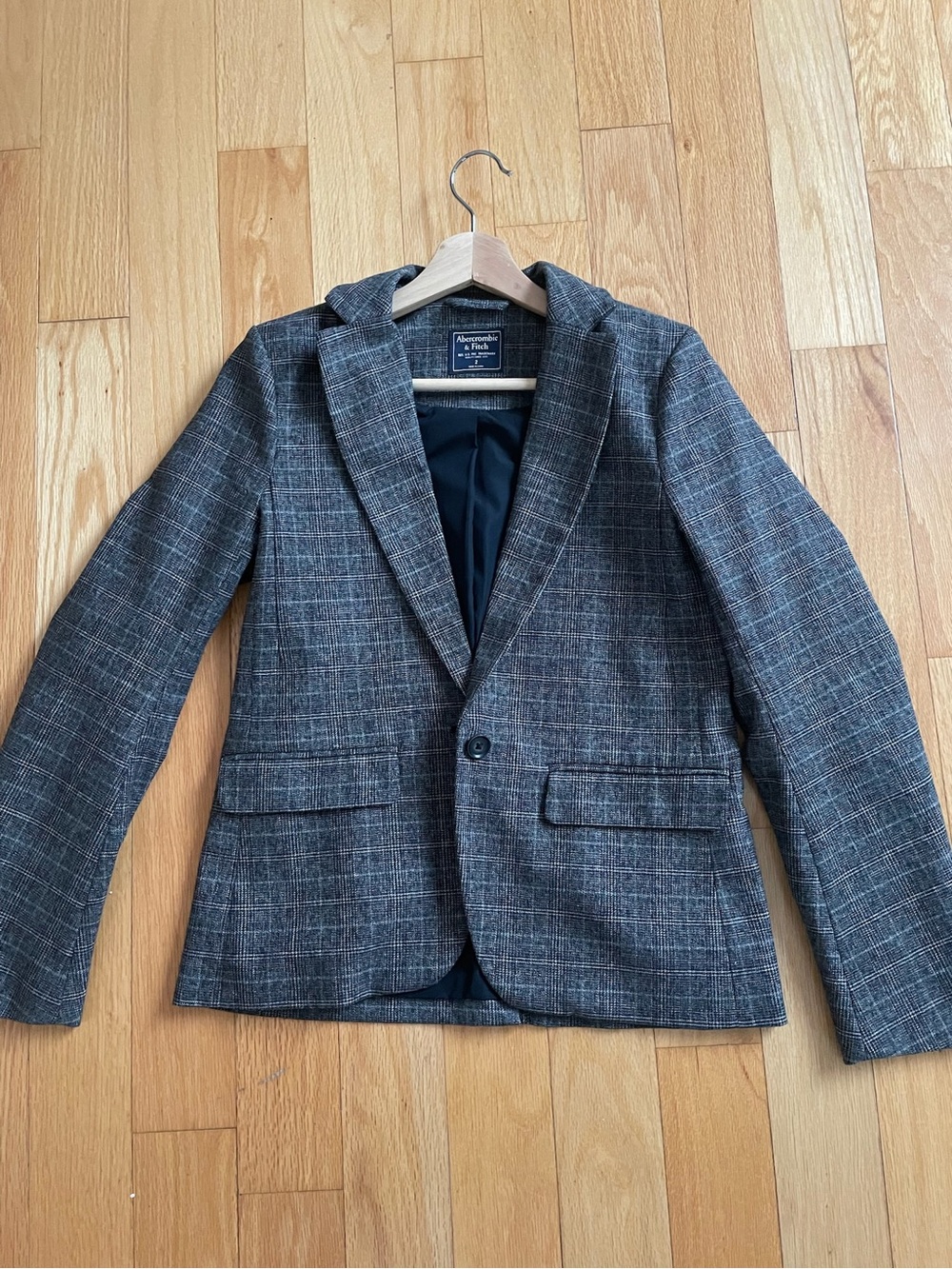 Abercrombie & Fitch Gray Plaid Women's Blazer